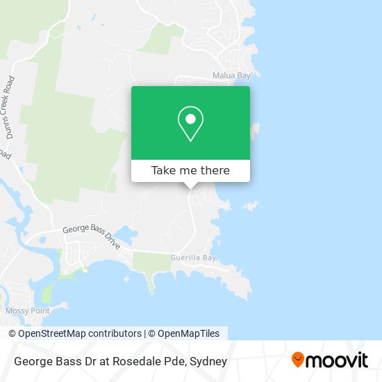 George Bass Dr at Rosedale Pde map