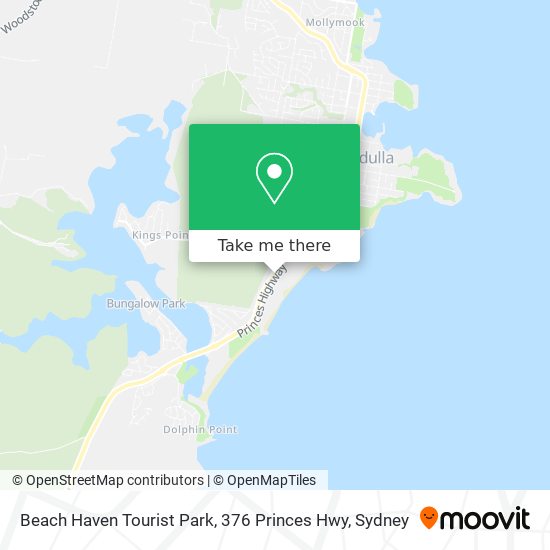 Mapa Beach Haven Tourist Park, 376 Princes Hwy