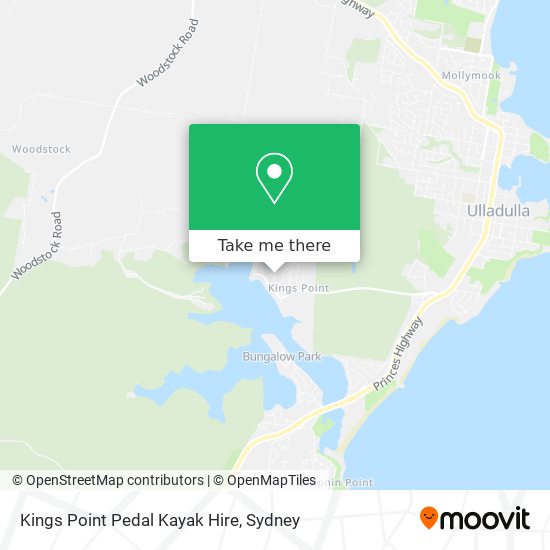 Mapa Kings Point Pedal Kayak Hire