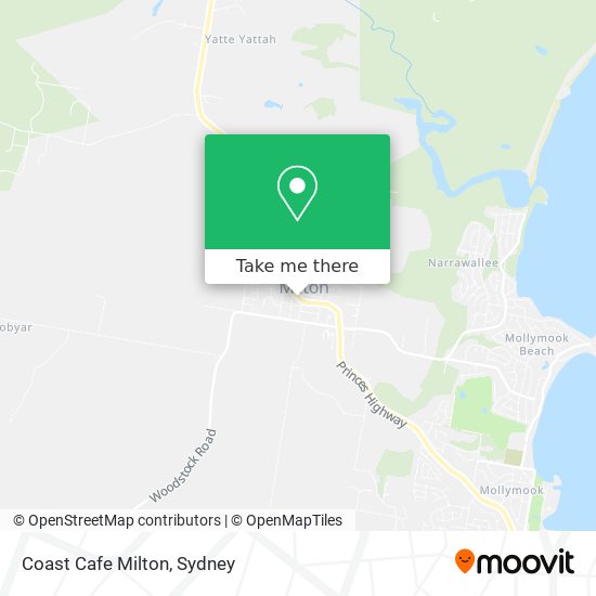 Coast Cafe Milton map