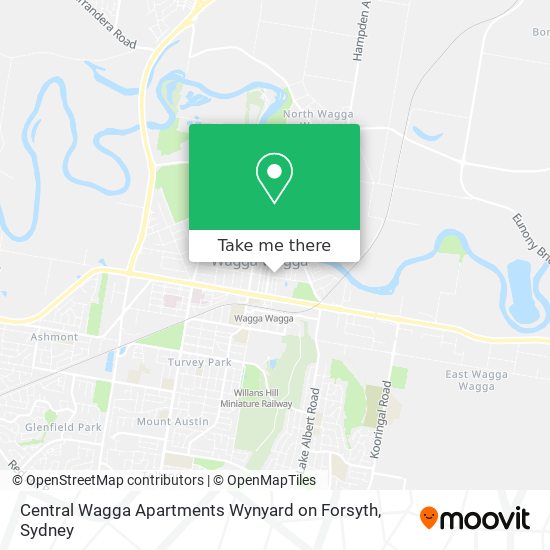 Mapa Central Wagga Apartments Wynyard on Forsyth