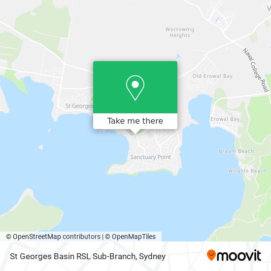 Mapa St Georges Basin RSL Sub-Branch