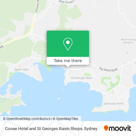 Cooee Hotel and St Georges Basin Shops map