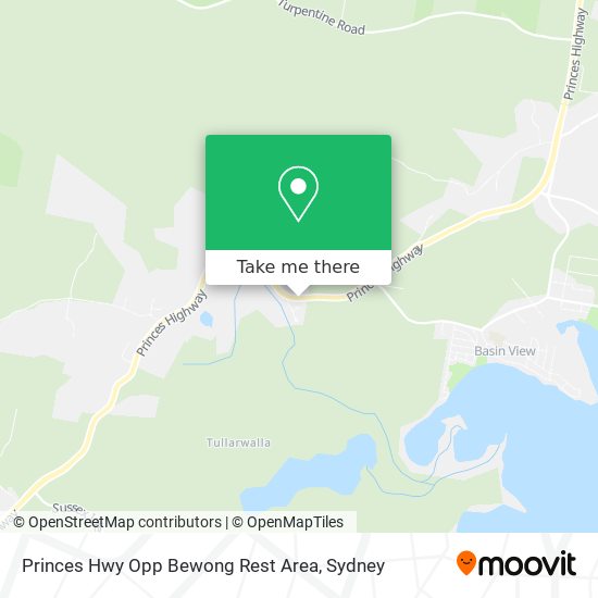 Mapa Princes Hwy Opp Bewong Rest Area