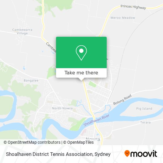 Mapa Shoalhaven District Tennis Association