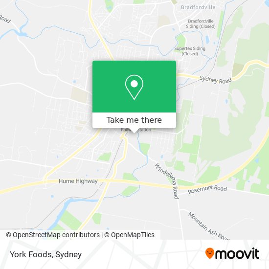 York Foods map