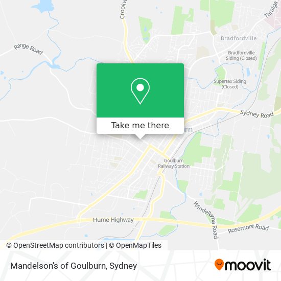 Mapa Mandelson's of Goulburn