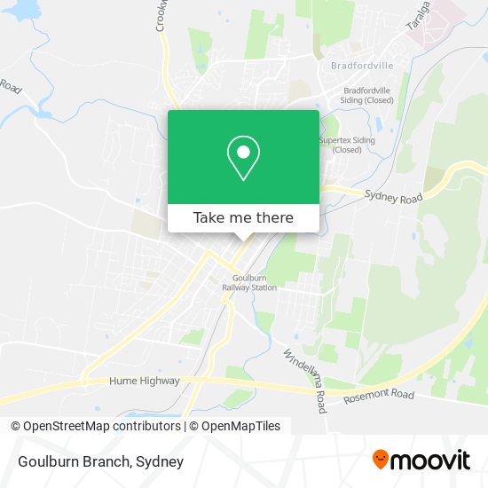 Goulburn Branch map