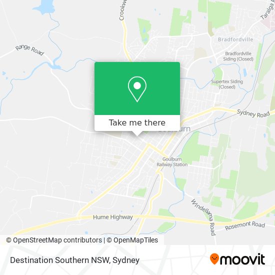 Mapa Destination Southern NSW