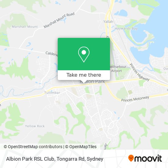 Mapa Albion Park RSL Club, Tongarra Rd