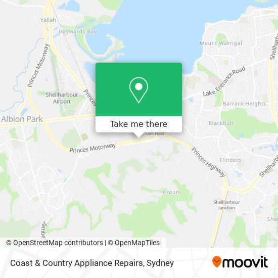Coast & Country Appliance Repairs map
