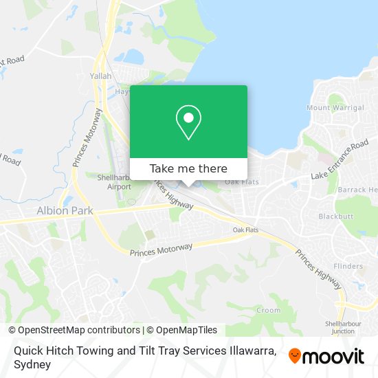 Quick Hitch Towing and Tilt Tray Services Illawarra map