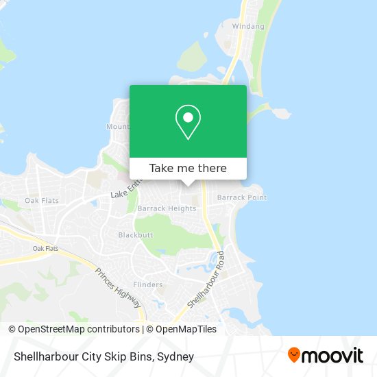 Mapa Shellharbour City Skip Bins