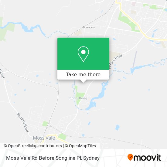 Moss Vale Rd Before Songline Pl map