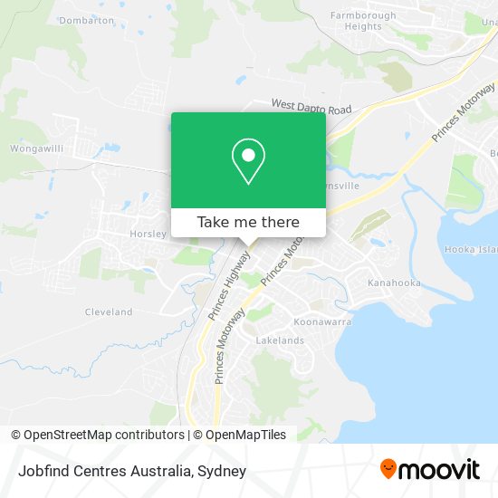 Mapa Jobfind Centres Australia