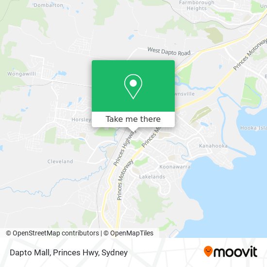 Dapto Mall, Princes Hwy map