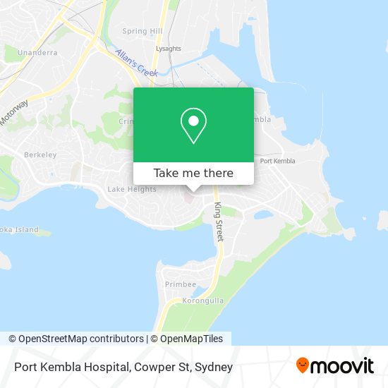 Port Kembla Hospital, Cowper St map