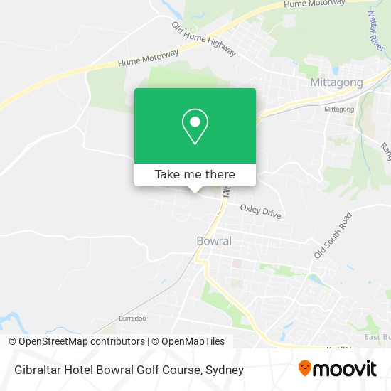 Gibraltar Hotel Bowral Golf Course map