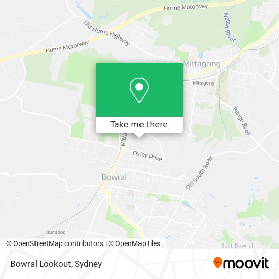 Mapa Bowral Lookout