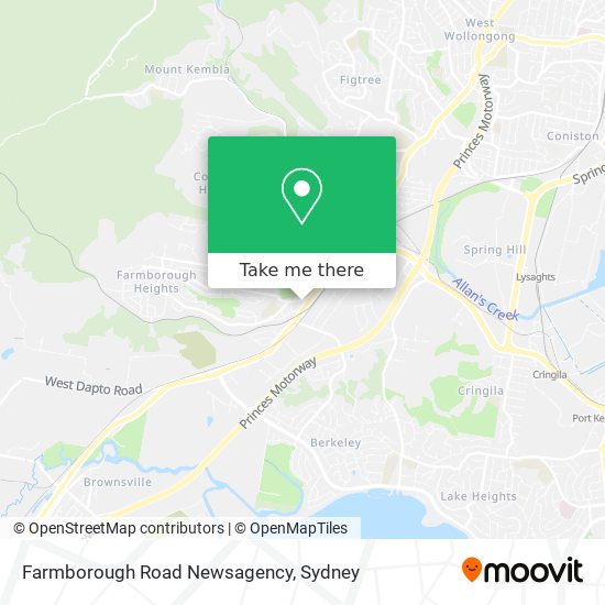 Mapa Farmborough Road Newsagency