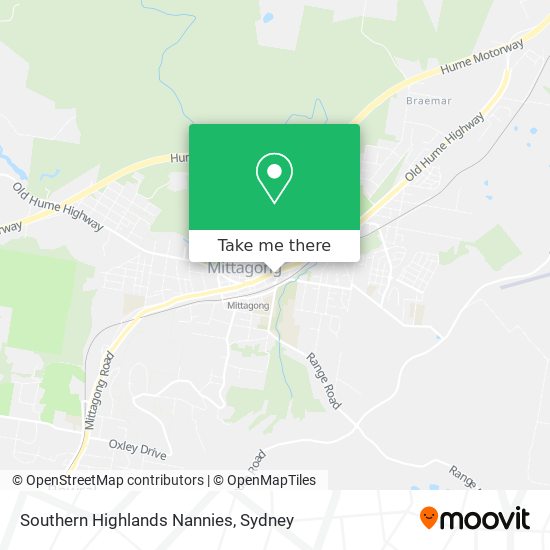 Mapa Southern Highlands Nannies