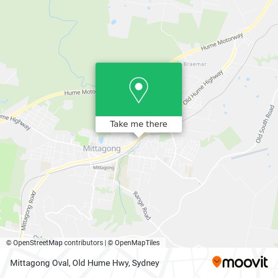 Mittagong Oval, Old Hume Hwy map