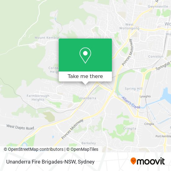 Mapa Unanderra Fire Brigades-NSW