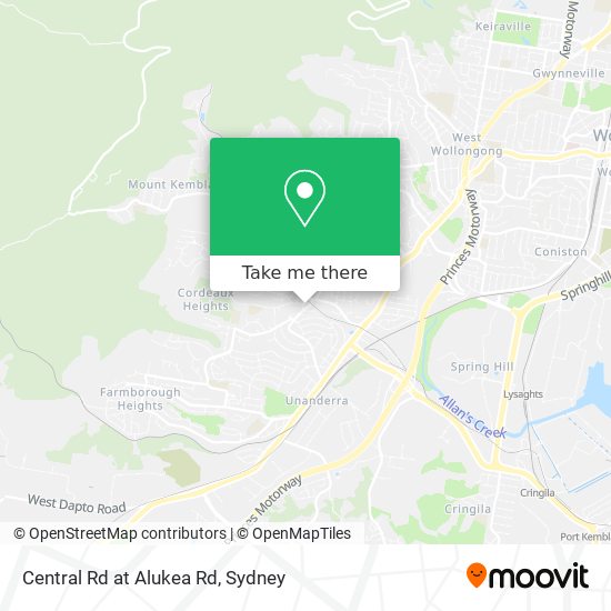 Central Rd at Alukea Rd map