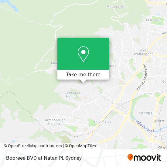 Booreea BVD at Natan Pl map