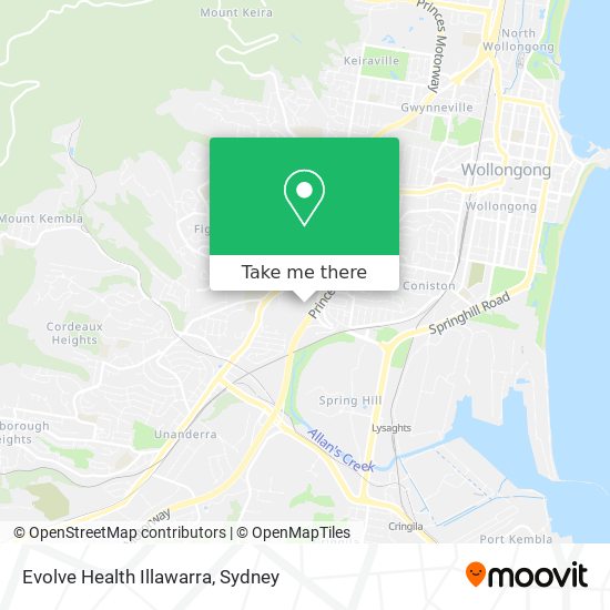 Mapa Evolve Health Illawarra