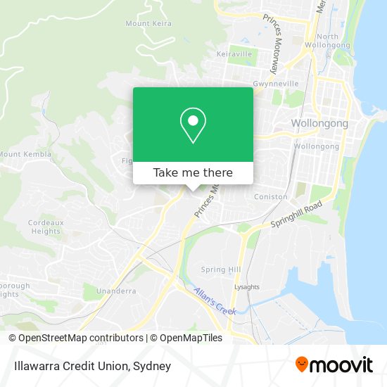 Mapa Illawarra Credit Union