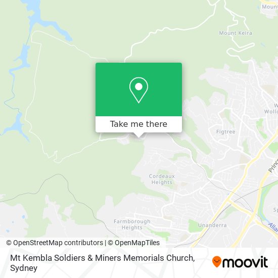 Mapa Mt Kembla Soldiers & Miners Memorials Church