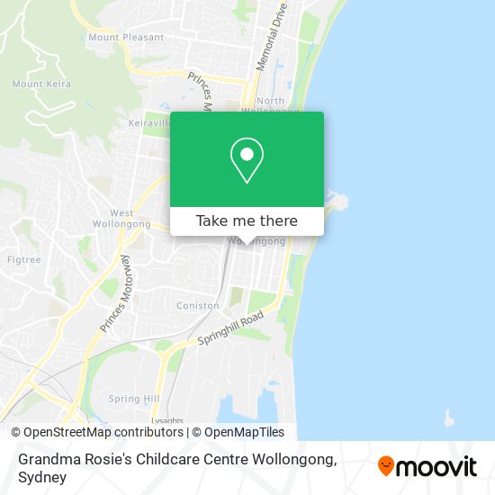 Mapa Grandma Rosie's Childcare Centre Wollongong