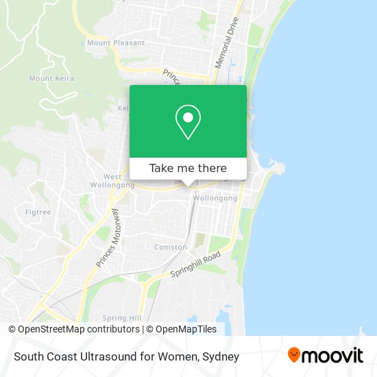 South Coast Ultrasound for Women map