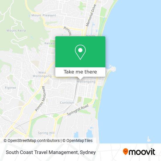 South Coast Travel Management map