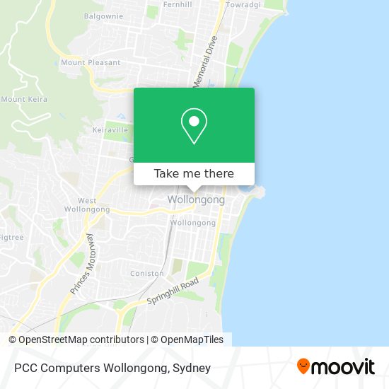 Mapa PCC Computers Wollongong