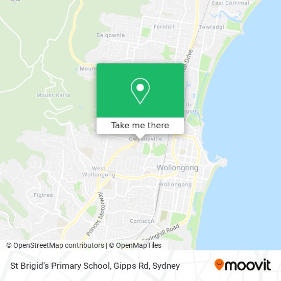 Mapa St Brigid's Primary School, Gipps Rd