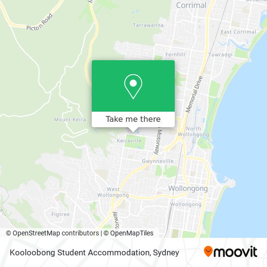 Mapa Kooloobong Student Accommodation