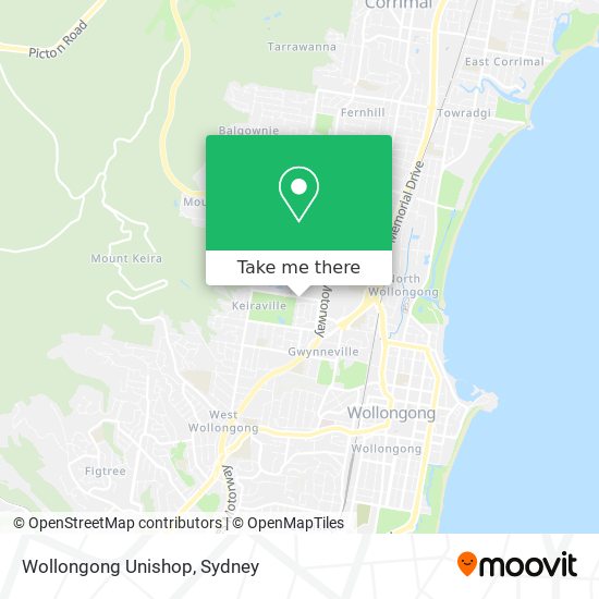 Wollongong Unishop map