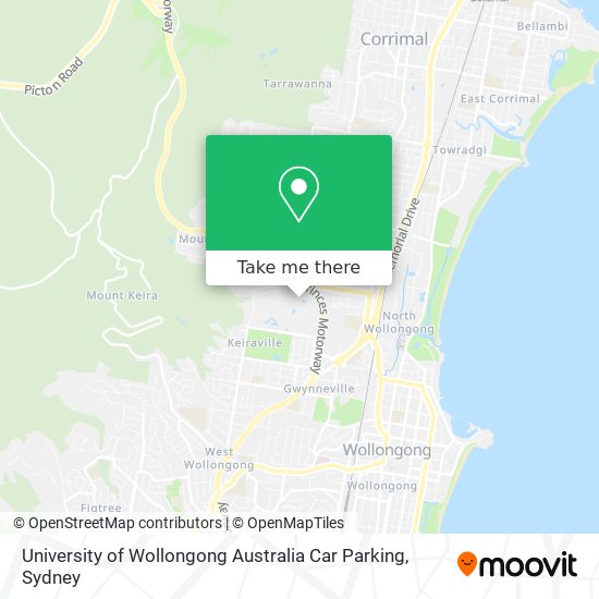 University of Wollongong Australia Car Parking map