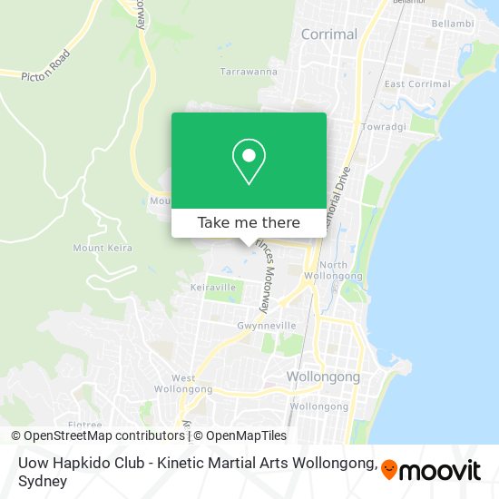 Uow Hapkido Club - Kinetic Martial Arts Wollongong map