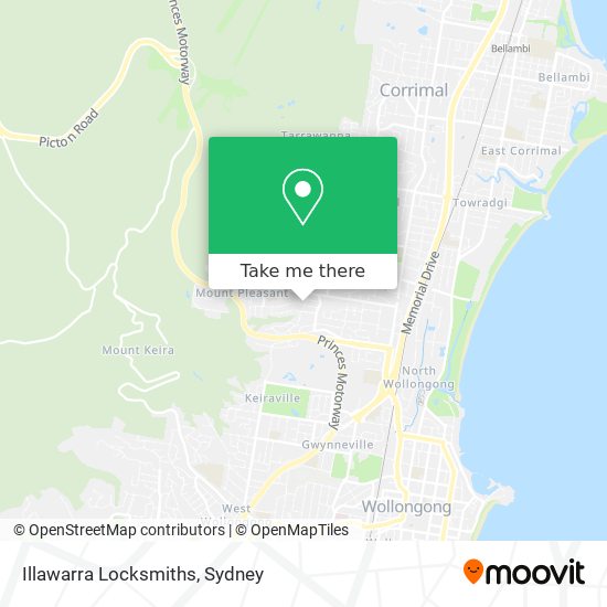 Mapa Illawarra Locksmiths