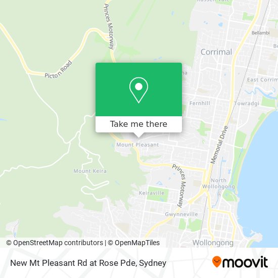 New Mt Pleasant Rd at Rose Pde map