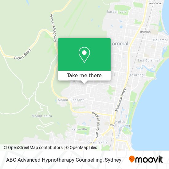 Mapa ABC Advanced Hypnotherapy Counselling