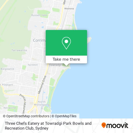 Three Chefs Eatery at Towradgi Park Bowls and Recreation Club map