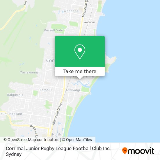 Corrimal Junior Rugby League Football Club Inc map