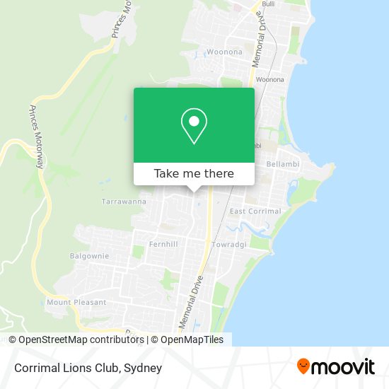 Corrimal Lions Club map