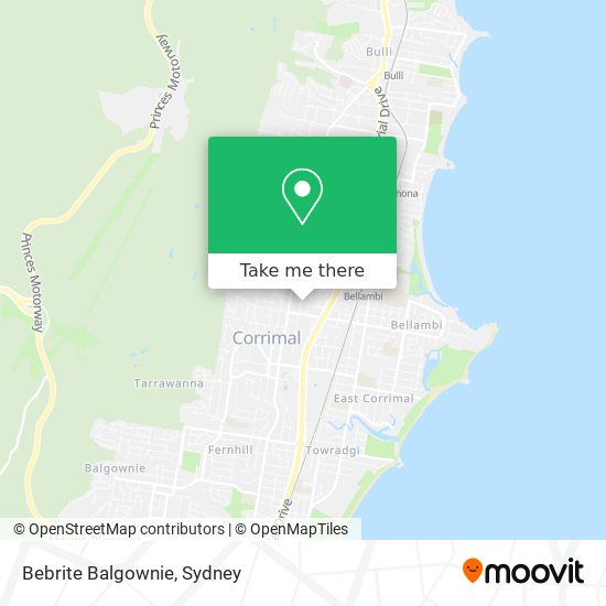 Mapa Bebrite Balgownie