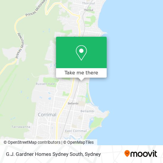 G.J. Gardner Homes Sydney South map