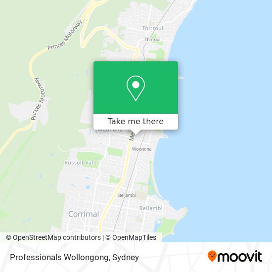 Professionals Wollongong map